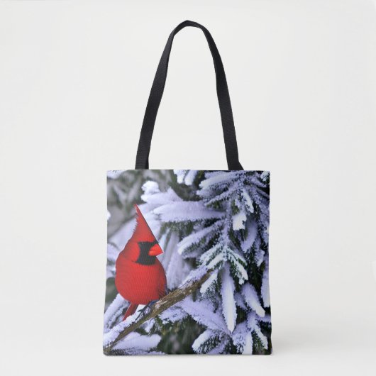 Tote Bag Cardinal rouge d'hiver (Devant)