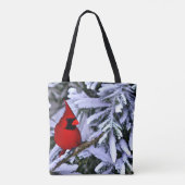 Tote Bag Cardinal rouge d'hiver (Dos)