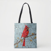 Tote Bag Cardinal Rouge, l'oiseau de Noël (Devant)