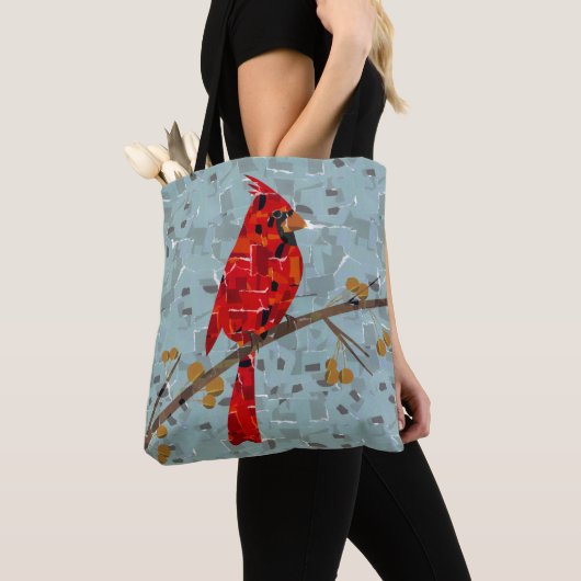 Tote Bag Cardinal Rouge, l'oiseau de Noël (De près)