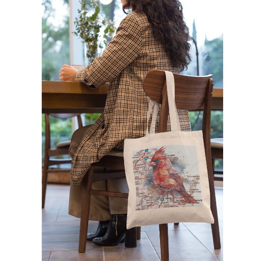 Tote Bag Cardinal sur Virginia Road Map