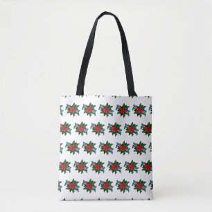 Tote Bag Caricature à fleurs d'Hibiscus - W