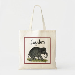 Tote Bag Caricature adorable d'éléphant, mignon ami Zoo drô