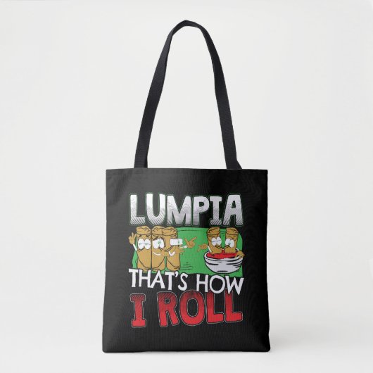 Tote Bag Caricature alimentaire philippine Lumpia (Devant)