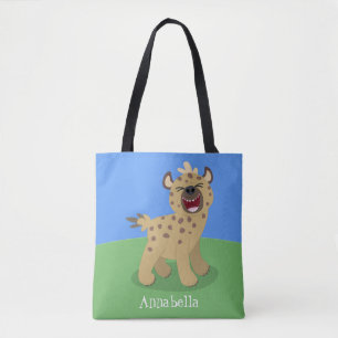 Tote Bag Caricature amusante hyena riant illustration