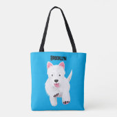 Tote Bag Caricature blanche de terrier de l'ouest (Dos)