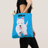 Tote Bag Caricature blanche de terrier de l'ouest (De près)