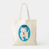 Tote Bag Caricature blanche de terrier de l'ouest (Dos)