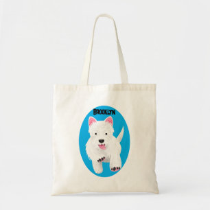 Tote Bag Caricature blanche de terrier de l'ouest