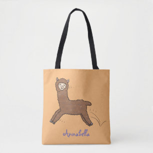 Tote Bag Caricature d'aplaca brun joyeux