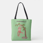 Tote Bag Caricature de bébé orangoutan joyeux (Dos)