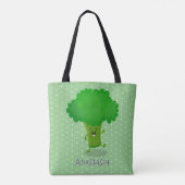 Tote Bag Caricature de brocoli dansant Cute kawaii (Dos)