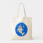 Tote Bag Caricature de bulles de narval joyeux (Dos)
