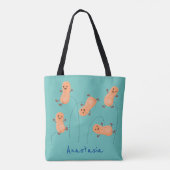 Tote Bag Caricature de cacahuètes joyeux sautillant (Dos)