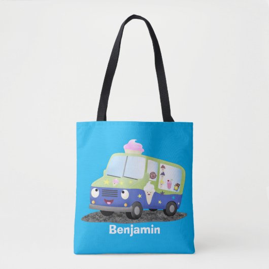 Tote Bag Caricature de camion de glace joli (Devant)
