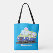 Tote Bag Caricature de camion de glace joli (Dos)