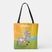 Tote Bag Caricature de chèvre billy joyeux (Dos)