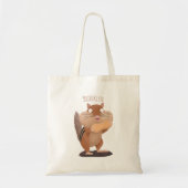 Tote Bag Caricature de chipmunk à grosses joues mignonnes (Devant)