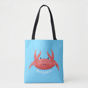Tote Bag Caricature de crabe rouge cuite