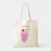Tote Bag Caricature de crème glacée de fraise mignonne (Dos)