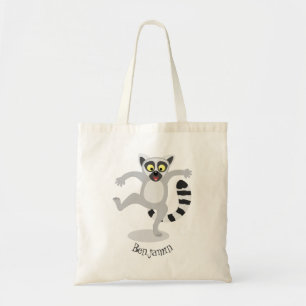 Tote Bag Caricature de danse lémurienne en anneau mignon