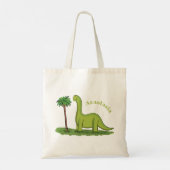 Tote Bag Caricature de dinosaure de brontosaurus vert migno (Dos)