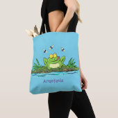 Tote Bag Caricature de grenouille vert mignon (De près)