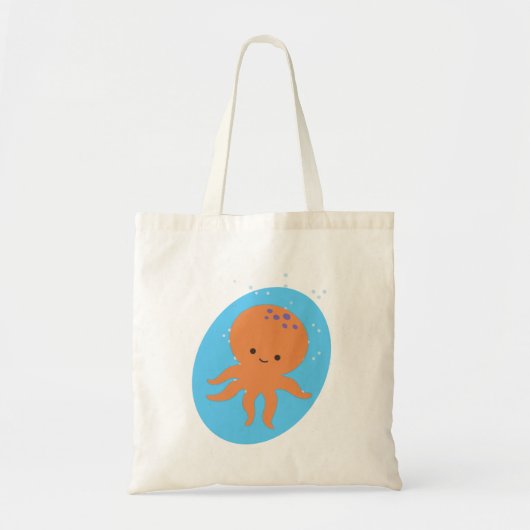 Tote Bag Caricature de la pieuvre mignonne (Devant)