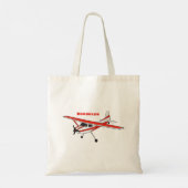 Tote Bag Caricature de l'avion à train de vélo (Dos)