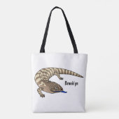 Tote Bag Caricature de lézard rouge (Dos)