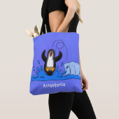 Tote Bag Caricature de manchot joyeux sautant (De près)