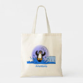 Tote Bag Caricature de manchot joyeux sautant (Dos)