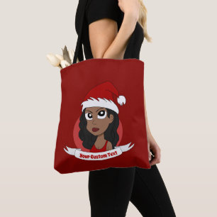 Tote Bag Caricature de Noël pour la jeune femme