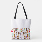 Tote Bag Caricature de personnages de nourriture douce Four (Dos)