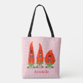 Tote Bag Caricature de piments chantants mignons (Dos)