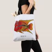 Tote Bag Caricature de poisson cichlide à fleur (De près)