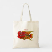 Tote Bag Caricature de poisson cichlide à fleur (Dos)