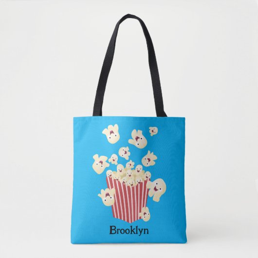 Tote Bag Caricature de pop-corn drôles (Devant)