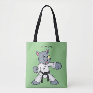 Tote Bag Caricature de rhino kung fu