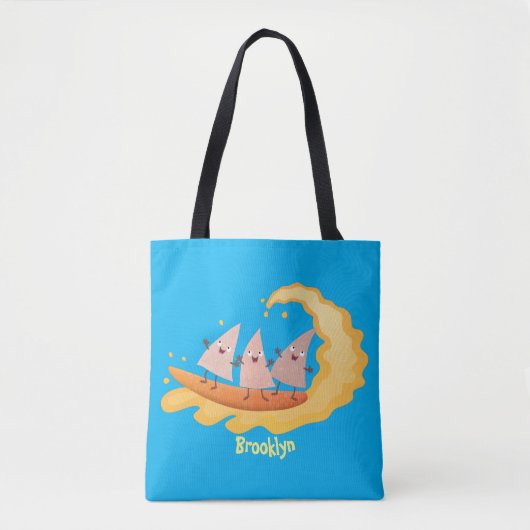 Tote Bag Caricature de surf pour chips de maïs mignonette n (Devant)