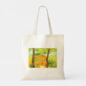 Tote Bag Caricature de tigre en colère mignonne dans la jun (Dos)