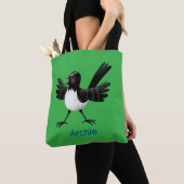 Tote Bag Caricature de Willie Wagtail australienne personna (De près)