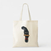 Tote Bag Caricature d'oiseau à queue rouge (Dos)