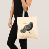 Tote Bag Caricature d'oiseau de faisan paon de Bornéo (Devant (produit))