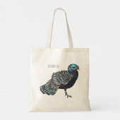 Tote Bag Caricature d'oiseau de faisan paon de Bornéo (Dos)