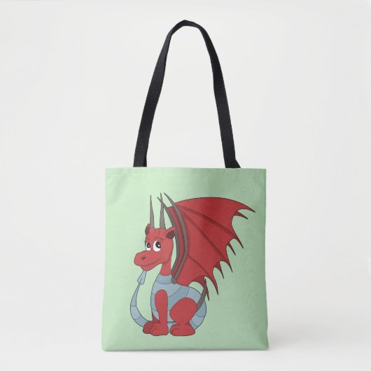Tote Bag Caricature Dragon Rouge (Devant)