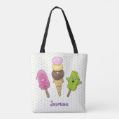 Tote Bag Caricature drôles de glace popsicle dessin animé t (Dos)