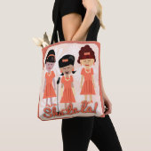 Tote Bag Caricature du groupe Sha La Girl (De près)