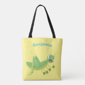 Tote Bag Caricature d'une pâtisserie joyeux verte (Dos)