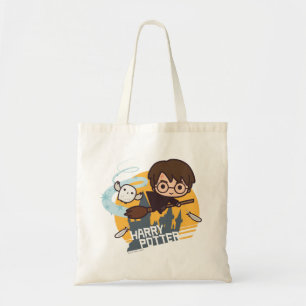 Tote Bag Caricature Harry et Hedwig Flying Passé Hogwares